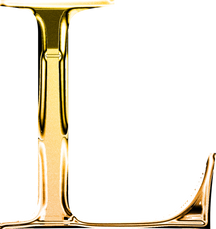 L gold metallic luxury chrome alphabet font