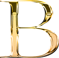 B gold metallic luxury chrome alphabet font