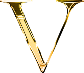 V gold metallic luxury chrome alphabet font