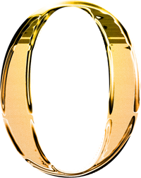 Zero gold metallic luxury chrome alphabet number font