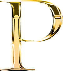 P gold metallic luxury chrome alphabet font