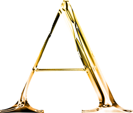 A gold metallic luxury chrome alphabet font