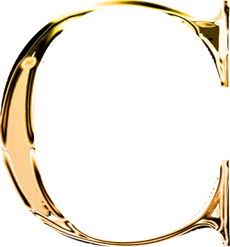 C gold metallic luxury chrome alphabet font
